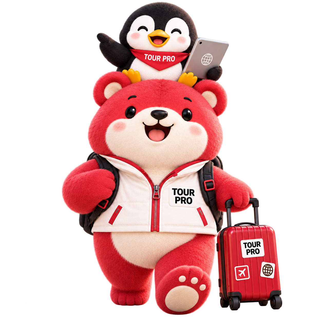 มาสคอต TOUR PRO หมีแดงและเพนกวิน