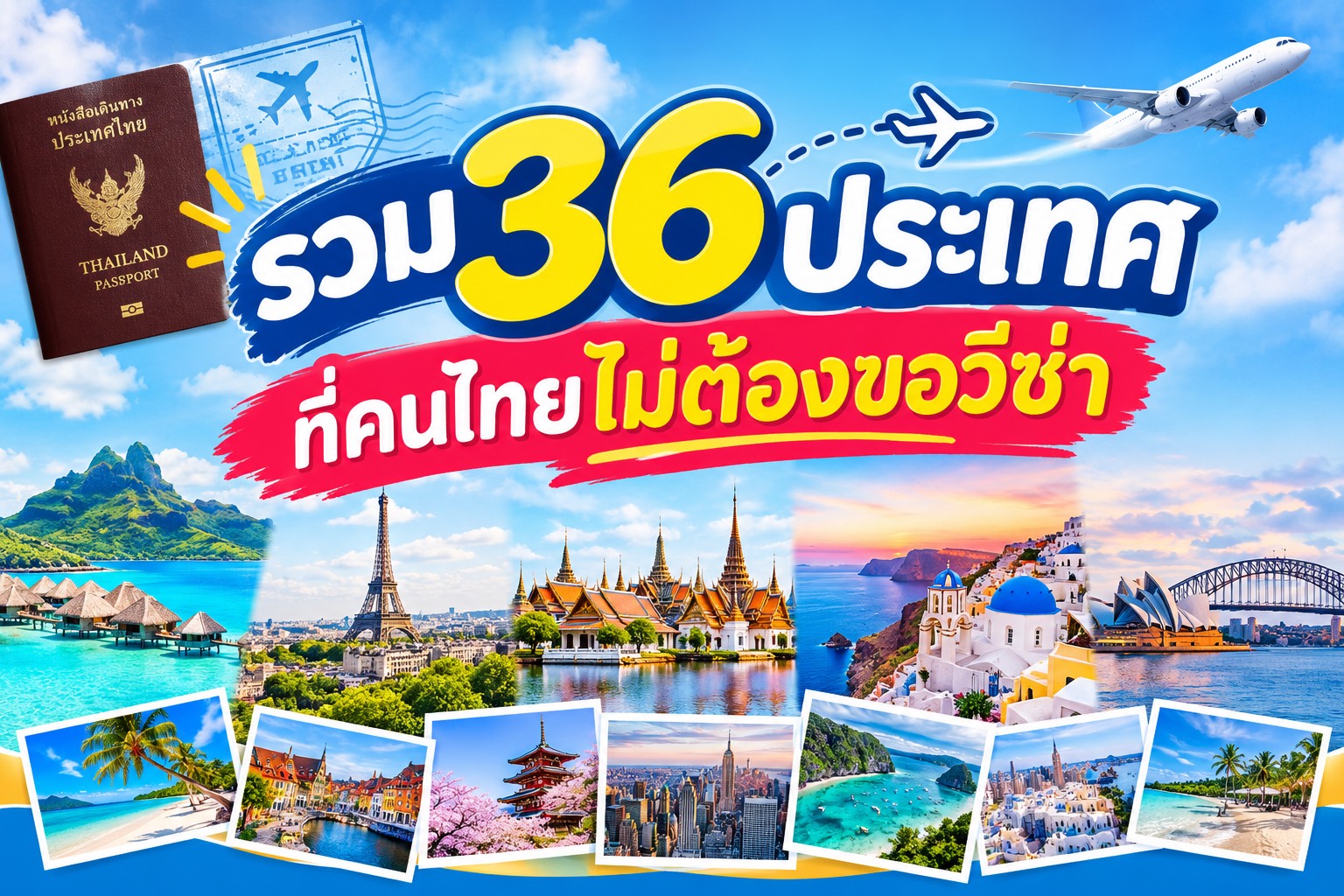 รวม 36 ประเทศที่คนไทยไม่ต้องขอวีซ่า