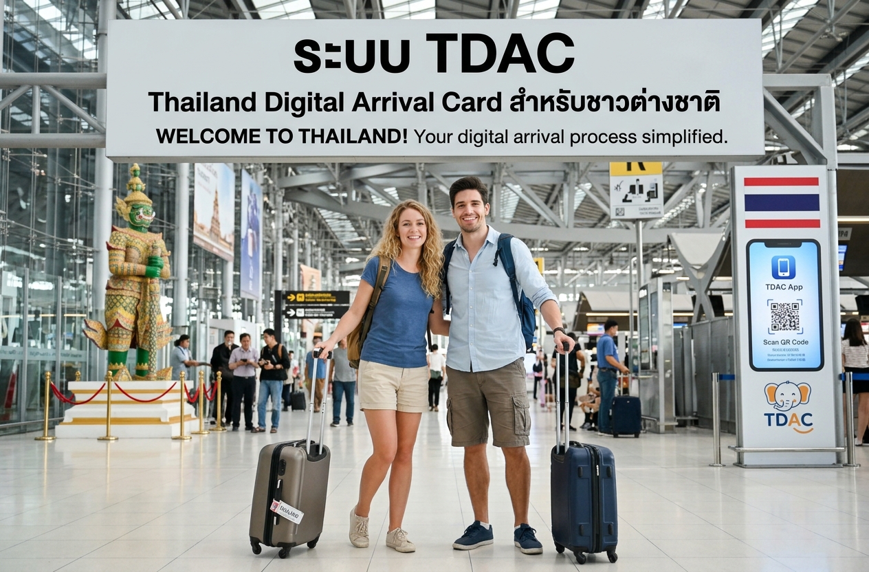 ต่างชาติเข้าไทย ลงทะเบียนฟรี Thailand Digital Arrival Card - TDAC